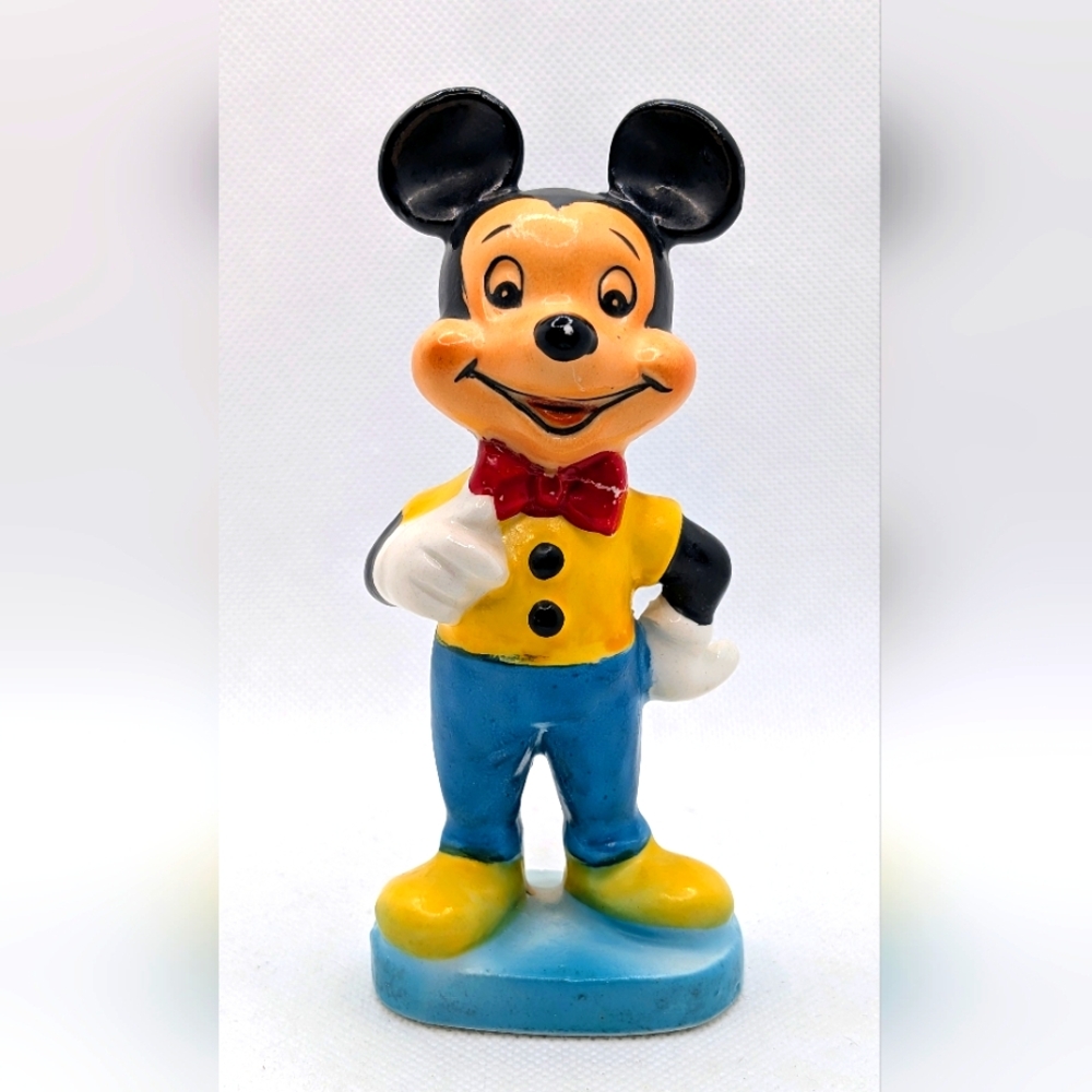 1960 Walt Disney Productions MICKEY MOUSE Ceramic Resin Figurine Wales Co. 5”